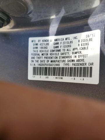 VIN 1HGCR2F81EA012446 2014 Honda Accord, Exl no.12