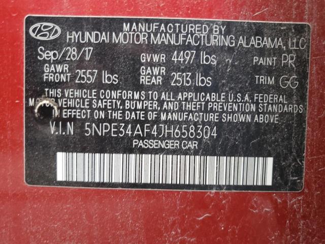 2018 HYUNDAI SONATA SPO - 5NPE34AF4JH658304