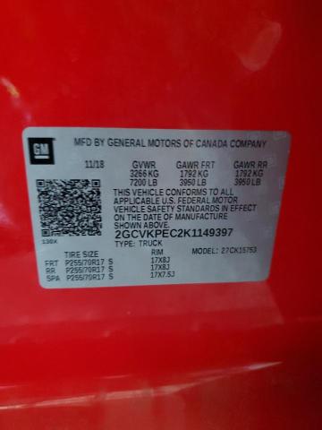2019 CHEVROLET SILVERADO - 2GCVKPEC2K1149397