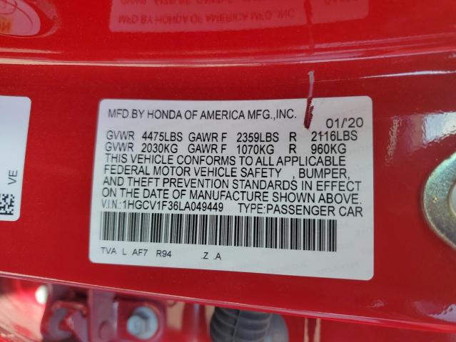 2020 HONDA ACCORD SPO - 1HGCV1F36LA049449