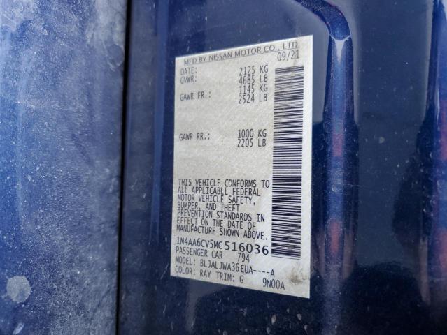 2021 NISSAN MAXIMA SV - 1N4AA6CV5MC516036