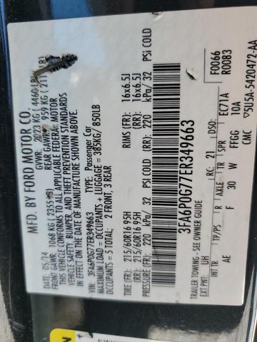 VIN 3FA6P0G77ER349663 2014 Ford Fusion, S no.12