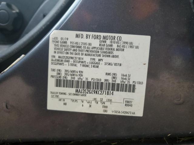 VIN MAJ3S2GE9KC271814 2019 Ford Ecosport, SE no.13