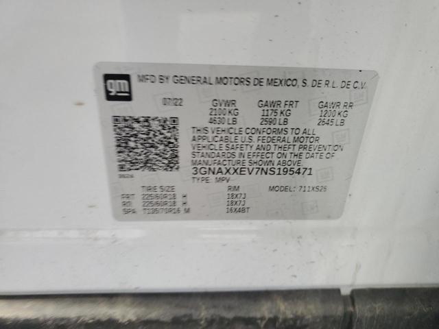 2022 CHEVROLET EQUINOX PR - 3GNAXXEV7NS195471