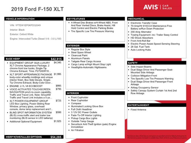 2019 FORD F150 SUPER - 1FTEW1EP0KFD32049