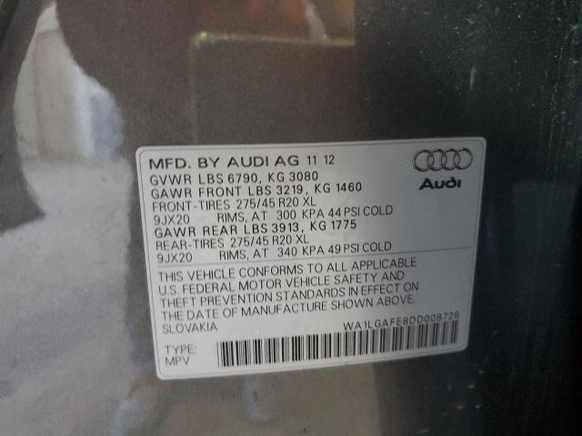 VIN WA1LGAFE8DD008728 2013 Audi Q7, Premium Plus no.13