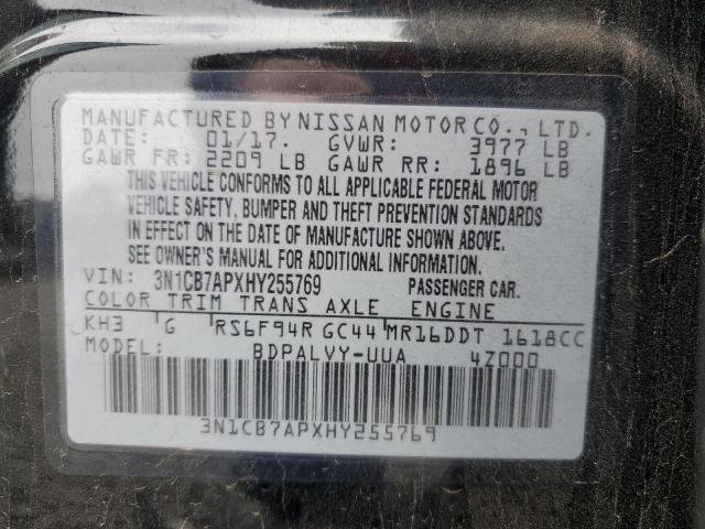 2017 NISSAN SENTRA SR - 3N1CB7APXHY255769