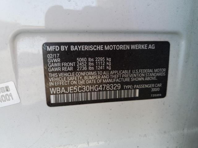 VIN WBAJE5C30HG478329 2017 BMW 5 Series, 540 I no.12