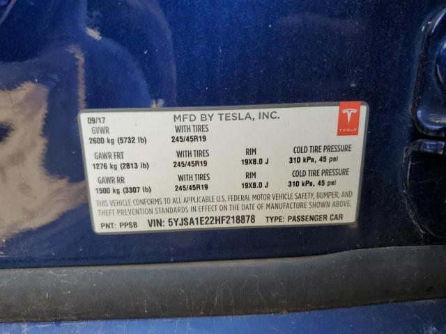 2017 TESLA MODEL S - 5YJSA1E22HF218878