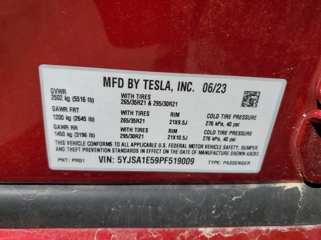 VIN 5YJSA1E59PF519009 2023 Tesla MODEL S no.12