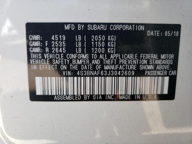 2018 SUBARU LEGACY 2.5 - 4S3BNAF63J3042609