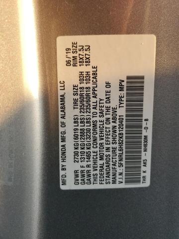 2019 HONDA ODYSSEY TO - 5FNRL6H82KB120401