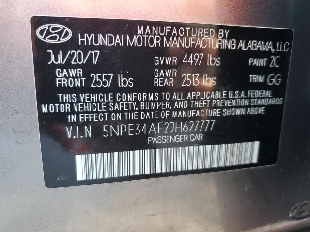 VIN 5NPE34AF2JH627777 2018 HYUNDAI SONATA no.12