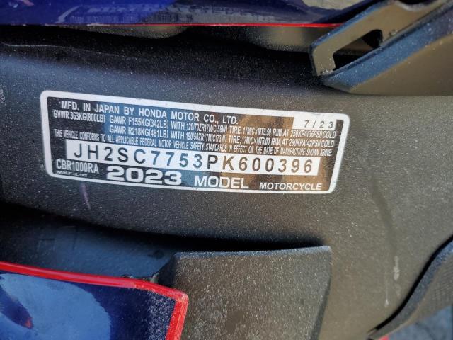 2023 HONDA CBR1000 RA JH2SC7753PK600396
