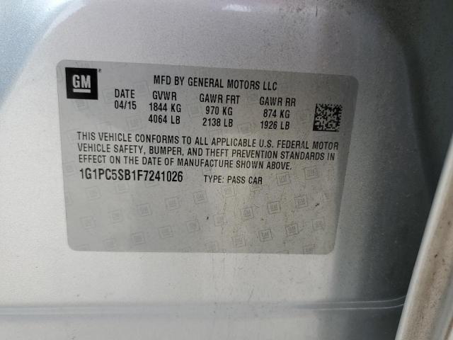 2015 CHEVROLET CRUZE LT - 1G1PC5SB1F7241026