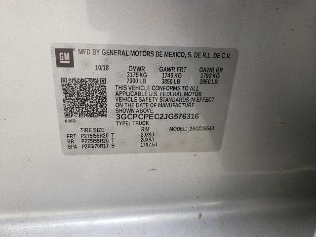 2018 CHEVROLET SILVERADO - 3GCPCPEC2JG576316