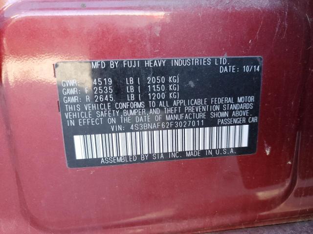 2015 SUBARU LEGACY 2.5 - 4S3BNAF62F3027011