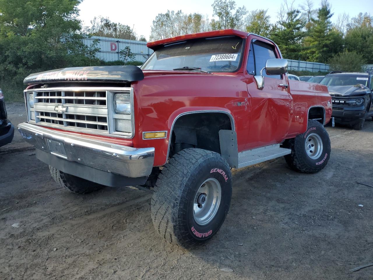 CHEVROLET V10 1987 red pickup gas 1GCEV14H1HF360545 photo #1