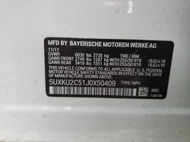 VIN 5UXKU2C51J0X50409 2018 BMW X6 no.12