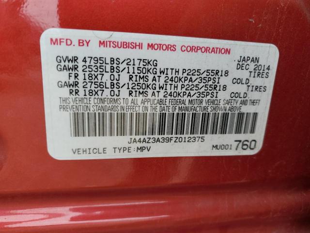 VIN JA4AZ3A39FZ012375 2015 Mitsubishi Outlander, SE no.13