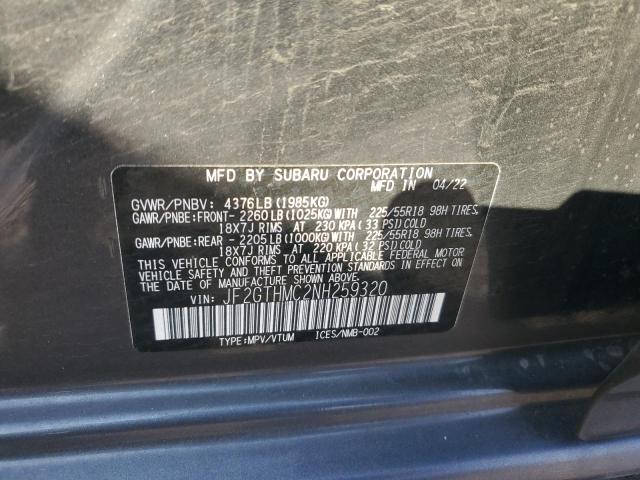 2022 SUBARU CROSSTREK - JF2GTHMC2NH259320