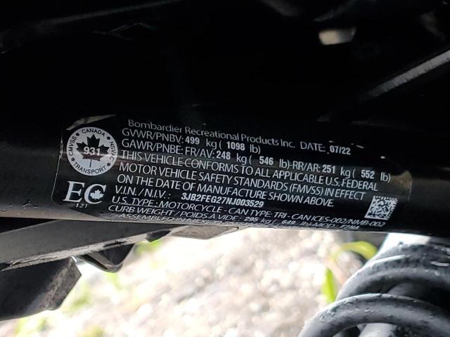 2022 CAN-AM RYKER - 3JB2FEG27NJ003529