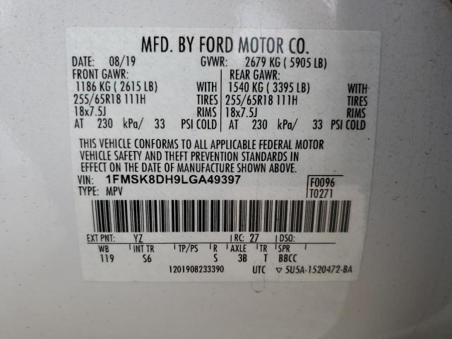 2020 FORD EXPLORER X - 1FMSK8DH9LGA49397