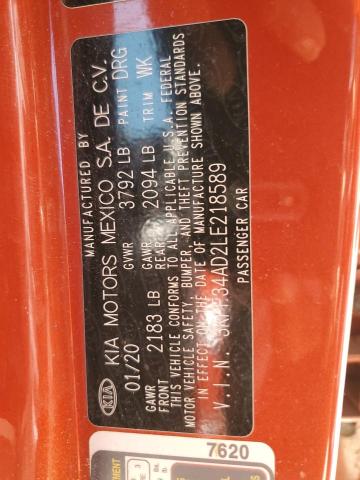2020 KIA FORTE GT L - 3KPF34AD2LE218589