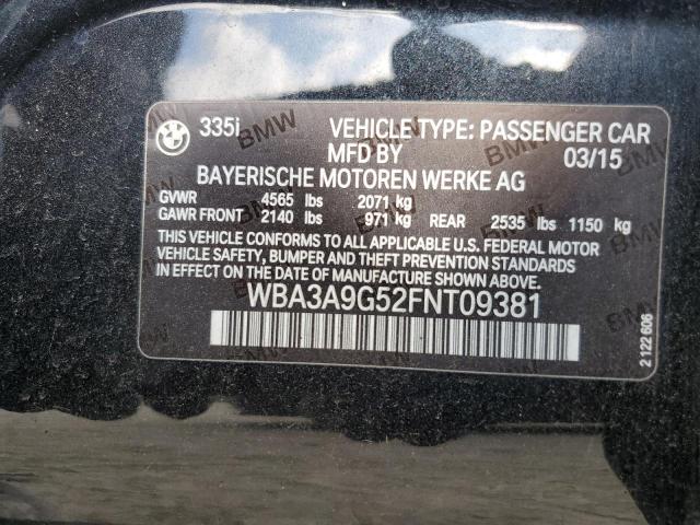 VIN WBA3A9G52FNT09381 2015 BMW 3 Series, 335 I no.12