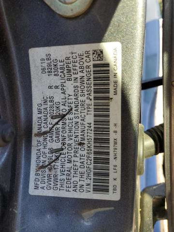 2019 HONDA CIVIC LX - 2HGFC2F65KH577244
