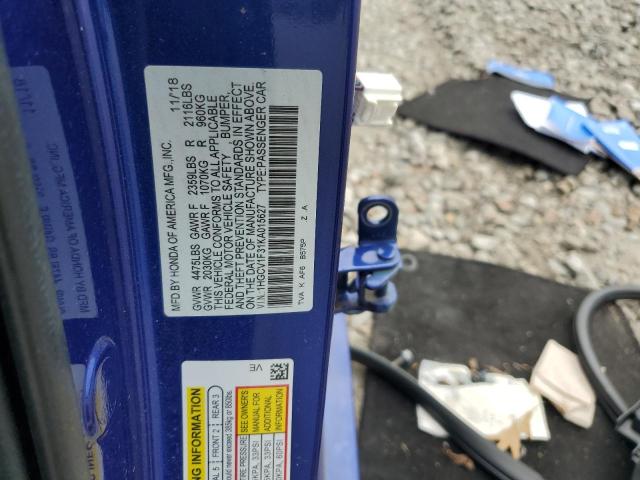 2019 HONDA ACCORD SPO - 1HGCV1F31KA015627