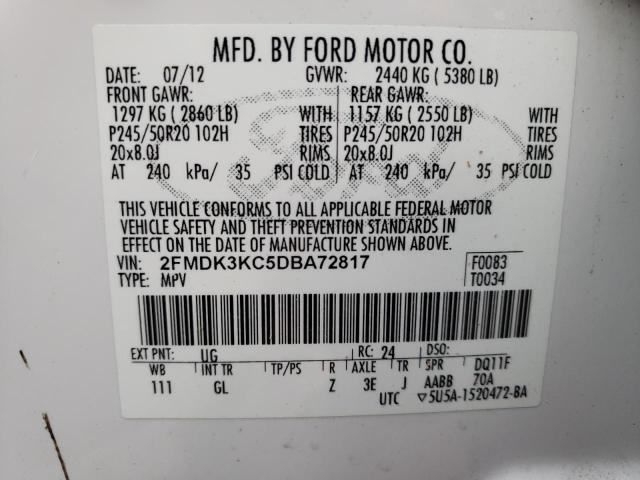 VIN 2FMDK3KC5DBA72817 2013 Ford Edge, Limited no.13