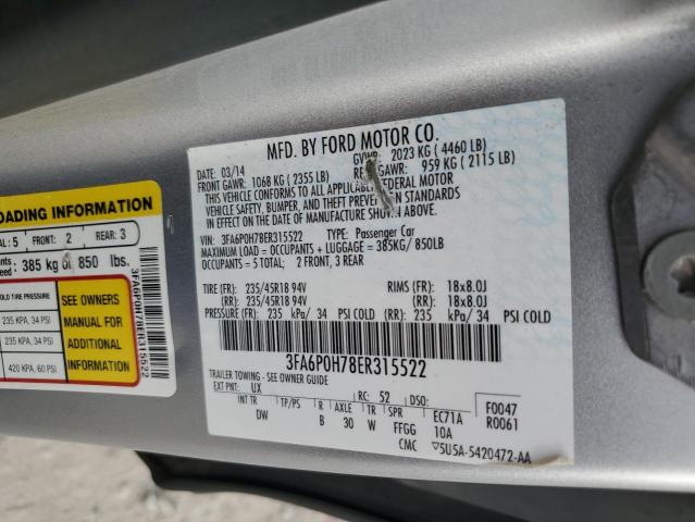 VIN 3FA6P0H78ER315522 2014 Ford Fusion, SE no.12