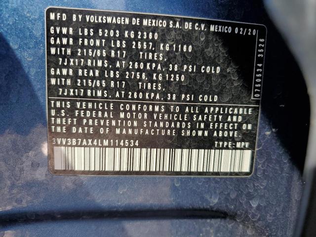 2020 VOLKSWAGEN TIGUAN SE - 3VV3B7AX4LM114534