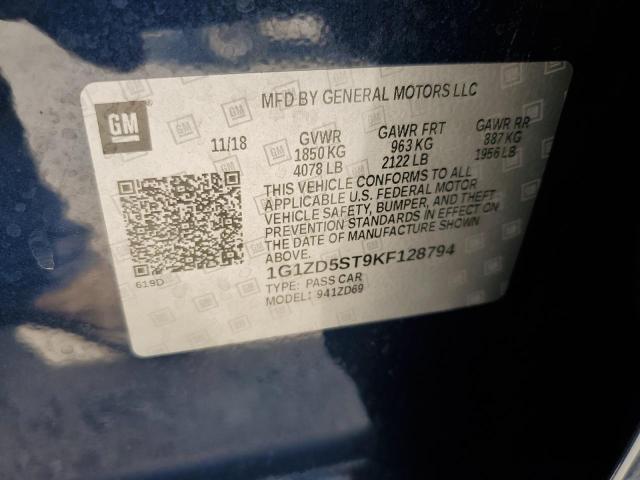 2019 CHEVROLET MALIBU LT - 1G1ZD5ST9KF128794