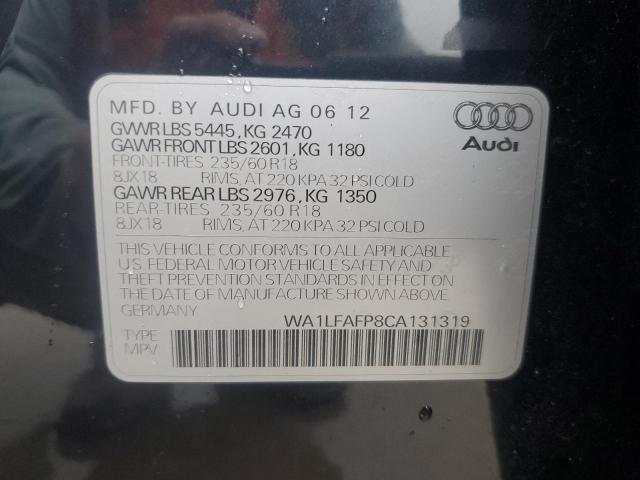 2012 AUDI Q5 PREMIUM WA1LFAFP8CA131319  71284474