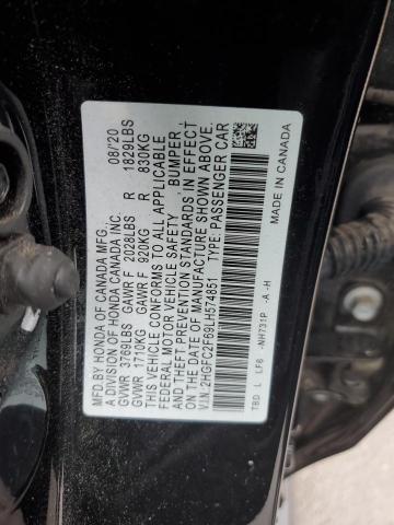 VIN 2HGFC2F69LH574851 2020 Honda Civic, LX no.12