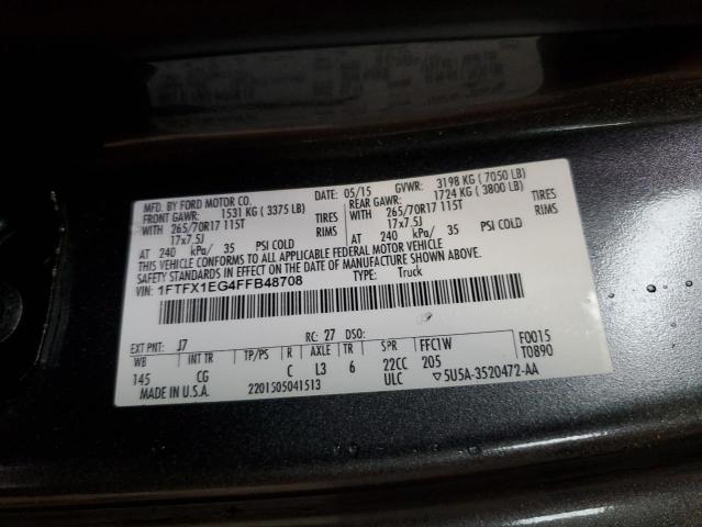 2015 FORD F150 SUPER - 1FTFX1EG4FFB48708