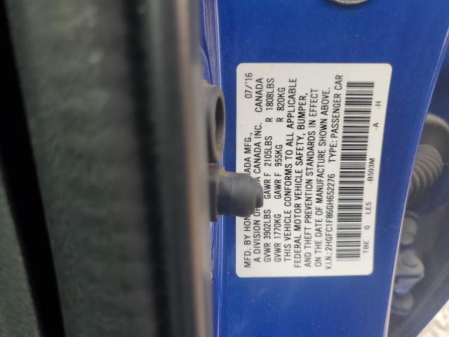 2016 HONDA CIVIC EX - 2HGFC1F86GH652276