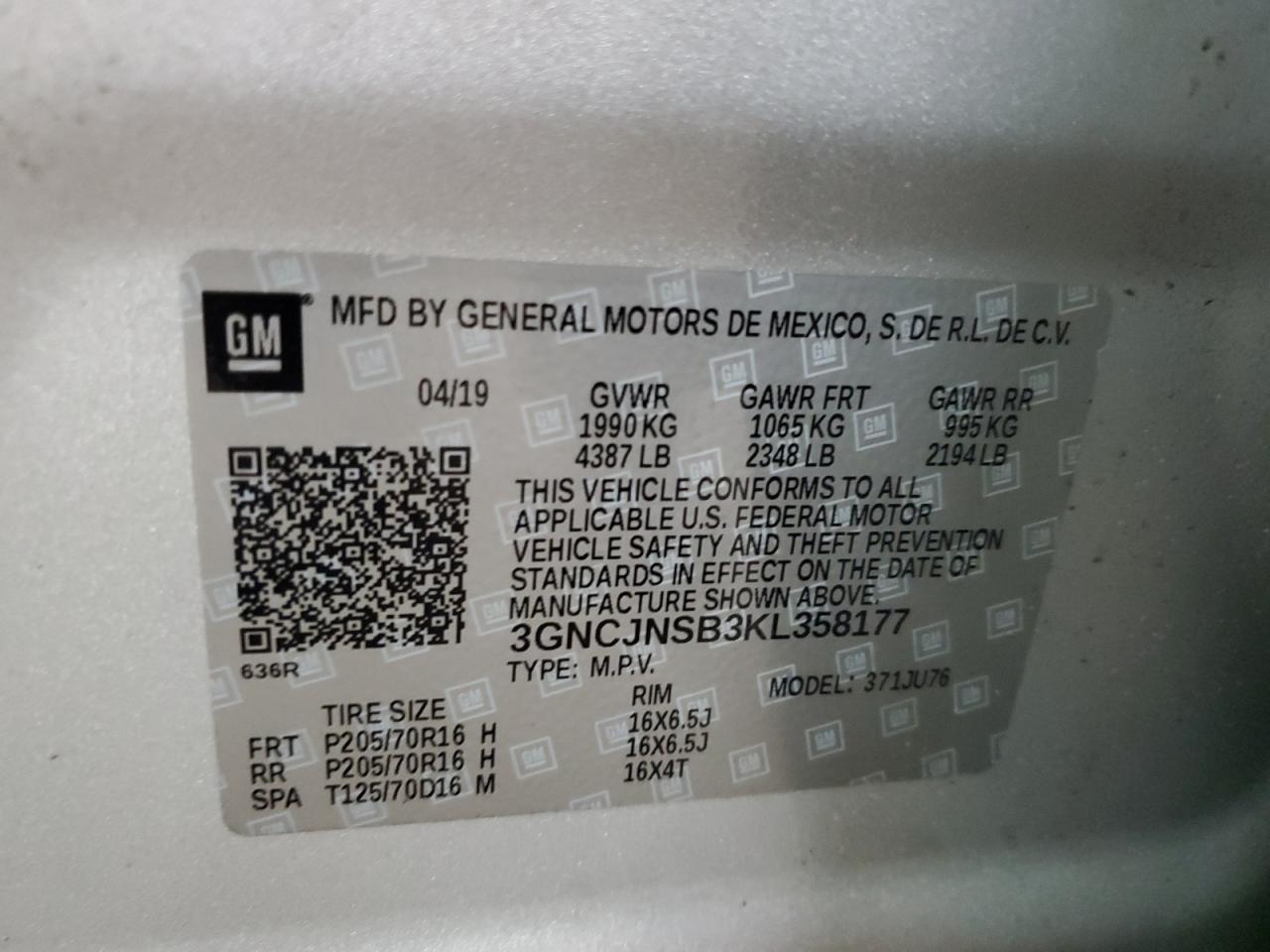 Lot #2904901136 2019 CHEVROLET TRAX LS