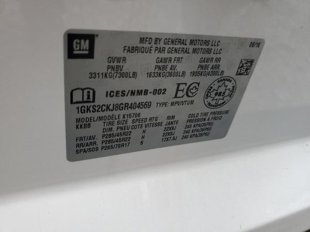 2016 GMC YUKON DENA - 1GKS2CKJ8GR404569