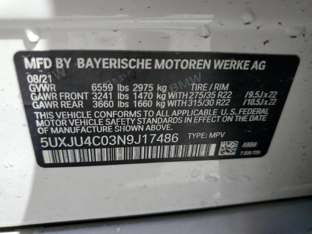 VIN 5UXJU4C03N9J17486 2022 BMW X5, M50I no.13