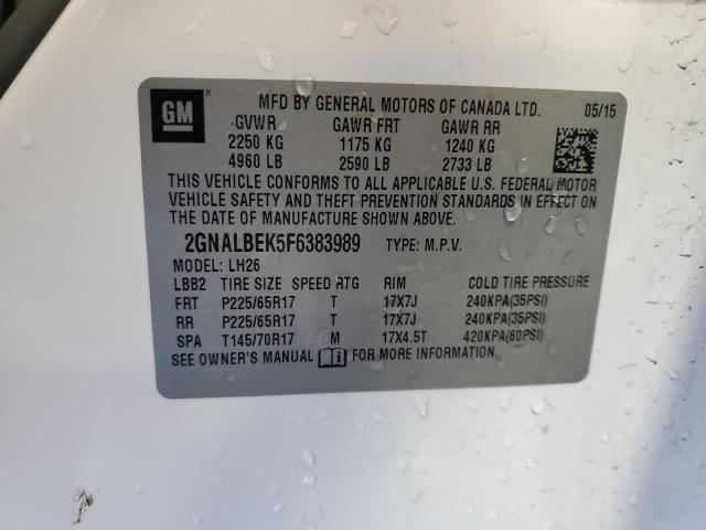 2015 CHEVROLET EQUINOX LT - 2GNALBEK5F6383989
