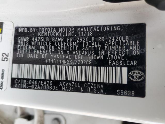 2019 TOYOTA CAMRY L - 4T1B11HK3KU720269