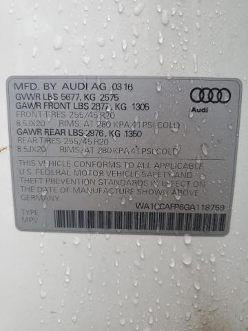 2016 AUDI SQ5 PREMIU - WA1CCAFP6GA118759