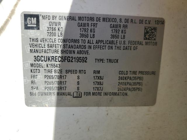 2015 CHEVROLET SILVERADO - 3GCUKREC5FG219592