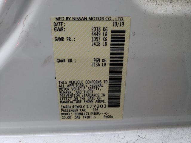 VIN 1N4BL4FW3LC177203 2020 Nissan Altima, Platinum no.12