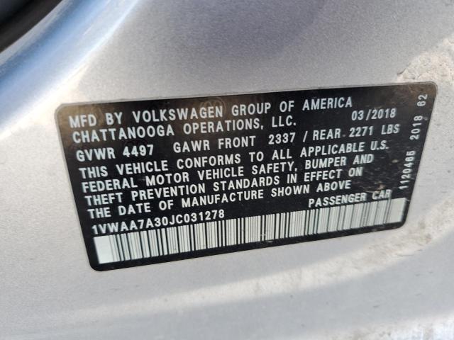 2018 VOLKSWAGEN PASSAT S - 1VWAA7A30JC031278