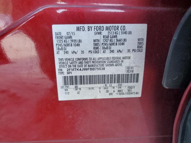 2015 FORD EDGE SEL - 2FMTK4J99FBB75538