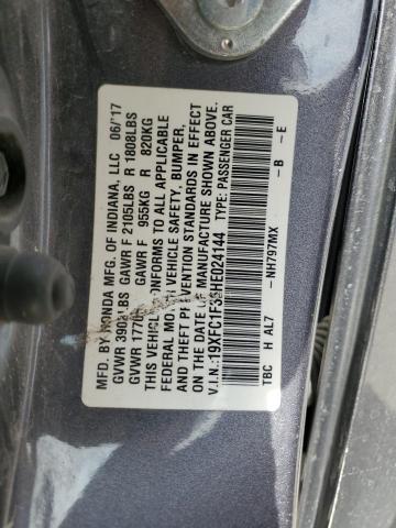 2017 HONDA CIVIC EX - 19XFC1F35HE024144